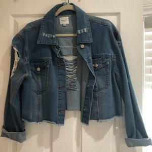 Active USA Distressed Denim Jean Jacket